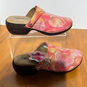 Rocky 4erisole leather multicolored slip on buckled clogs. Size 37. NWT.
